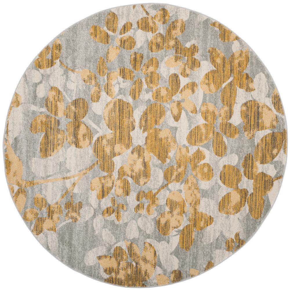 Safavieh Evoke Gray/Gold 6 ft. 7 in. x 6 ft. 7 in. Round Area Rug
