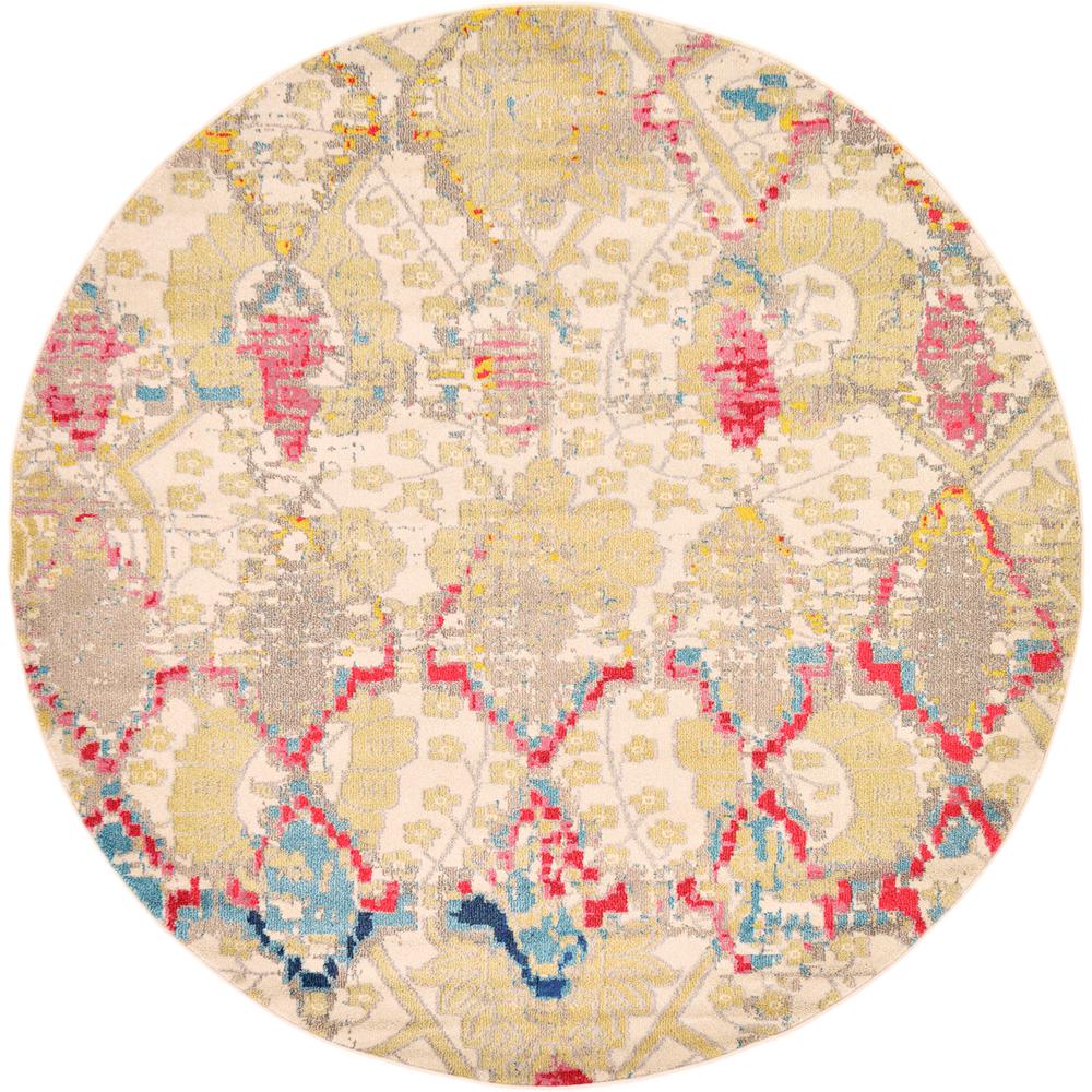 Unique Loom Sedona Beige 8 ft. x 8 ft. Round Rug3122199 The Home Depot