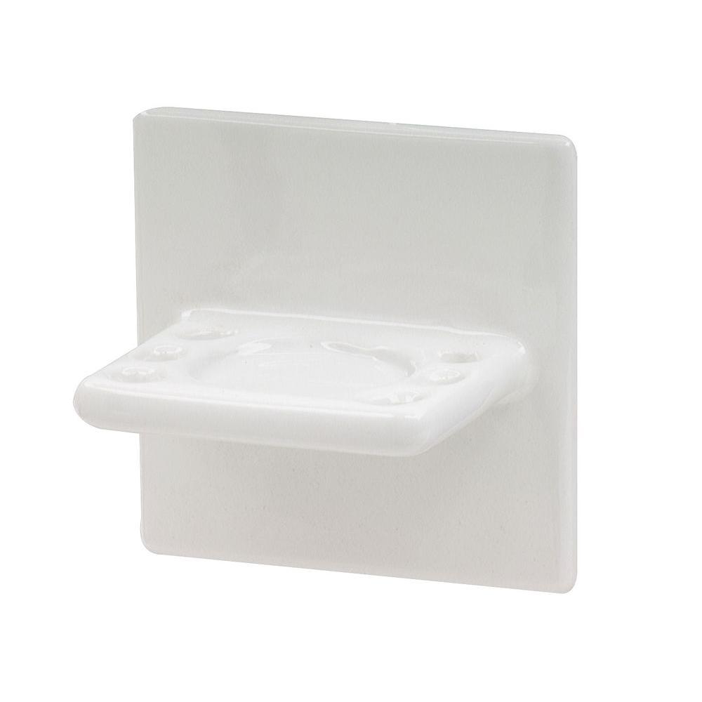 Lenape 4 In X Wall Mounted Bone Ceramic Toothbrush And Wall Mounted Bone Ceramic Toothbrush And Tumbler Holder 1883b The Home Depot