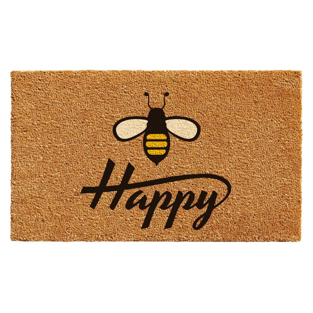 Home & More Bee Happy Door Mat 17 in. x 29 in.-101231729 - The Home Depot