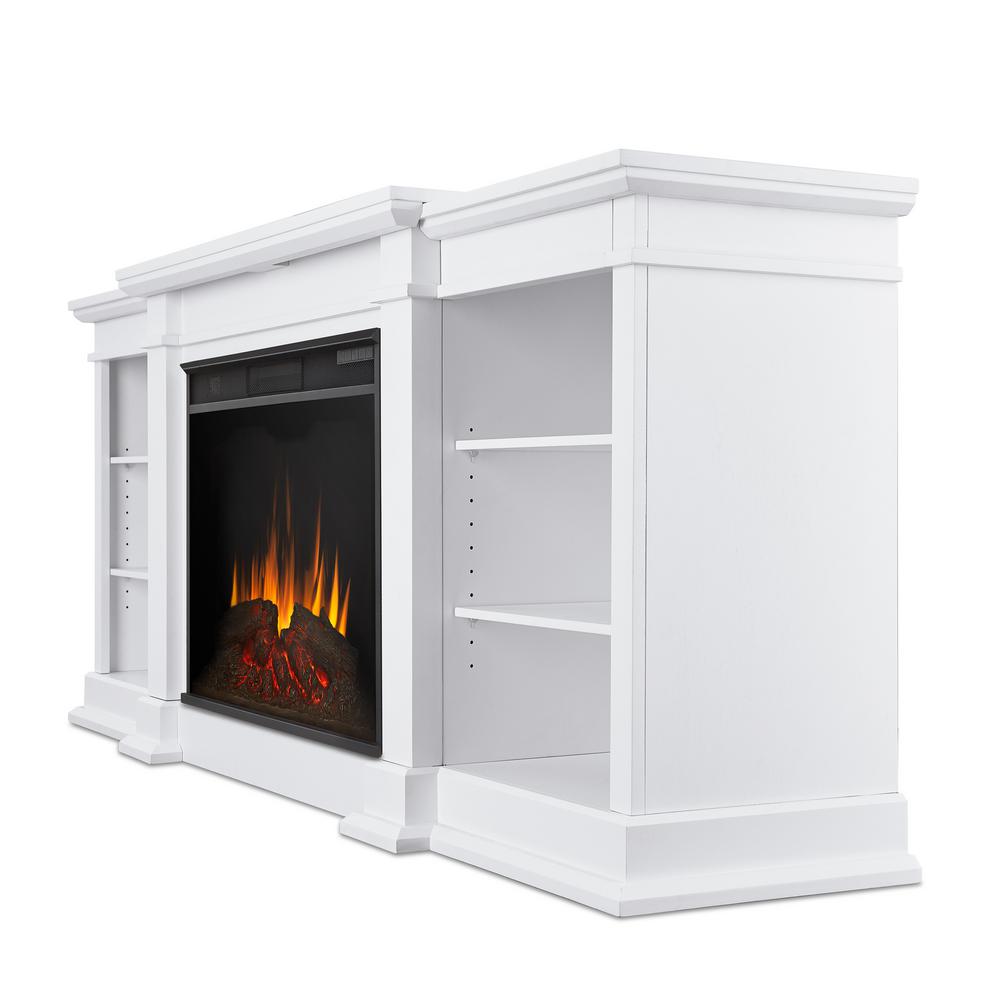 Real Flame Eliot Grand 81 In Freestanding Electric Fireplace Tv Stand White
