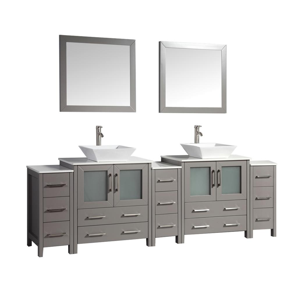 Vanity Art 36 In W X 18 In D X 36 In H Bathroom Vanity In Espresso With Single Basin Vanity Top In White Ceramic And Mirror Va3036e The Home Depot