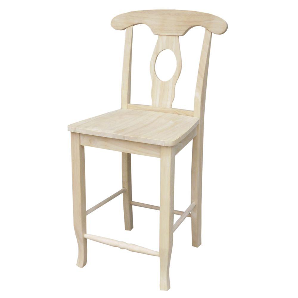 International Concepts 24 inch Unfinished Wood Bar Stool