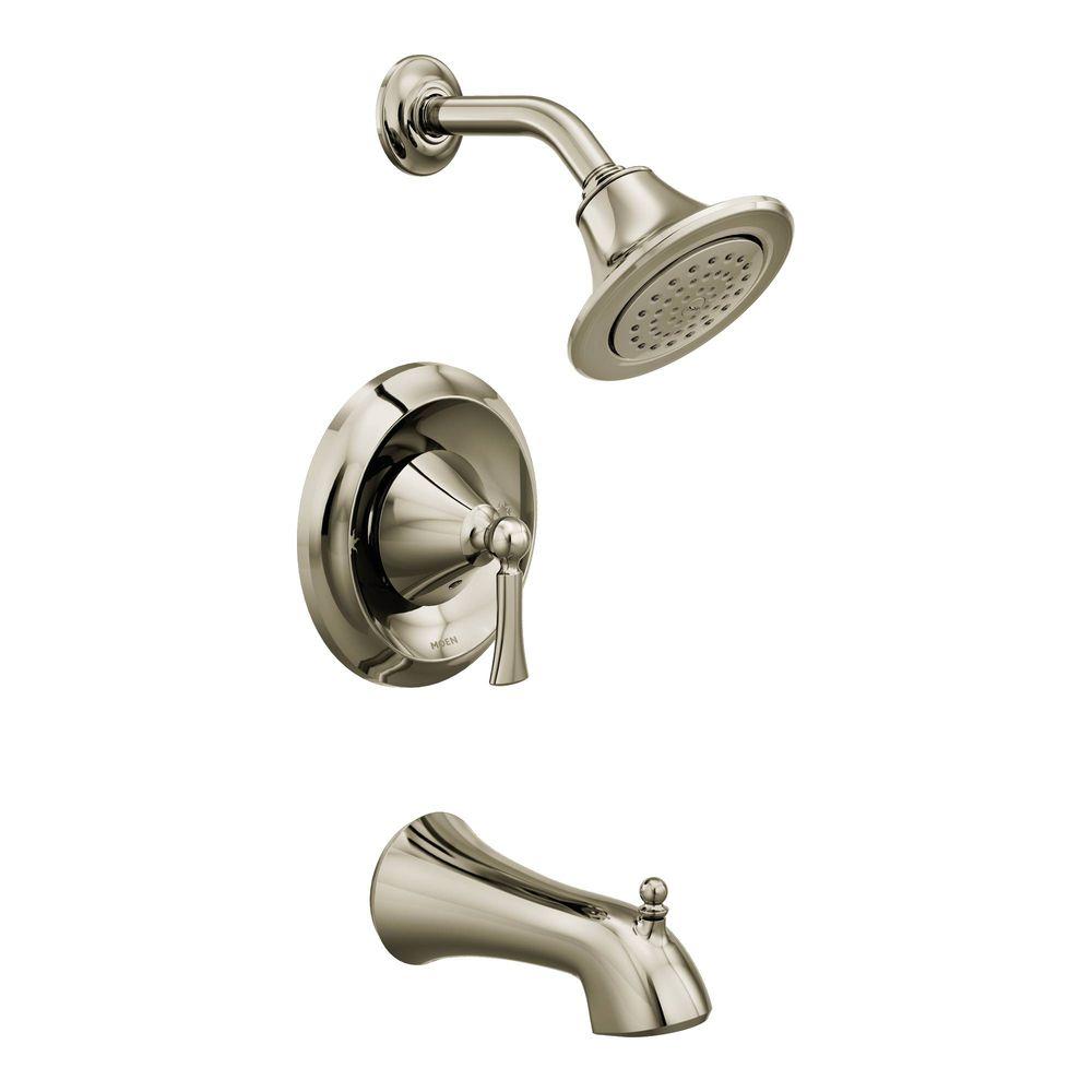 Moen Wynford Posi Temp Single Handle 1 Spray Tub And Shower Faucet Wynford Posi Temp Single Handle 1 Spray Tub And Shower Faucet In Polished Nickel