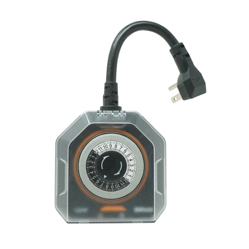 Woods 1/2 HP 24Hour PlugIn Outdoor Mechanical Timer50123WD The