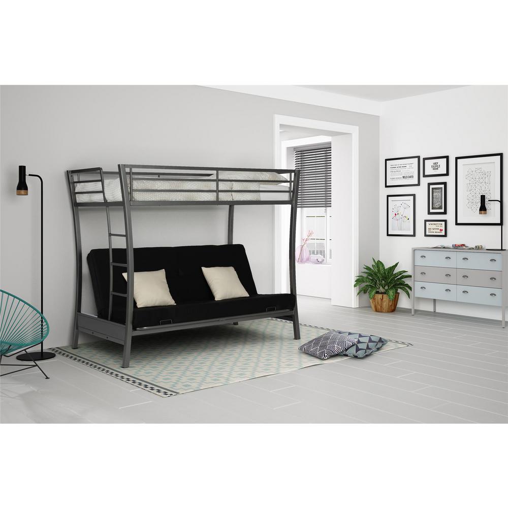 DHP Metropolis Twin Size Bunk Bed Over Full Size Futon In Gray-4078419 ...