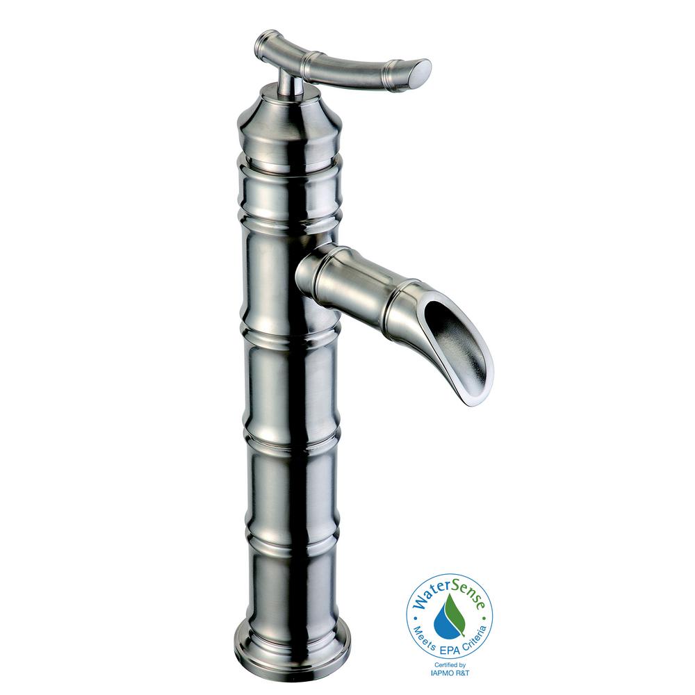 Glacier Bay Bamboo Single Hole Single Handle Vessel Bathroom