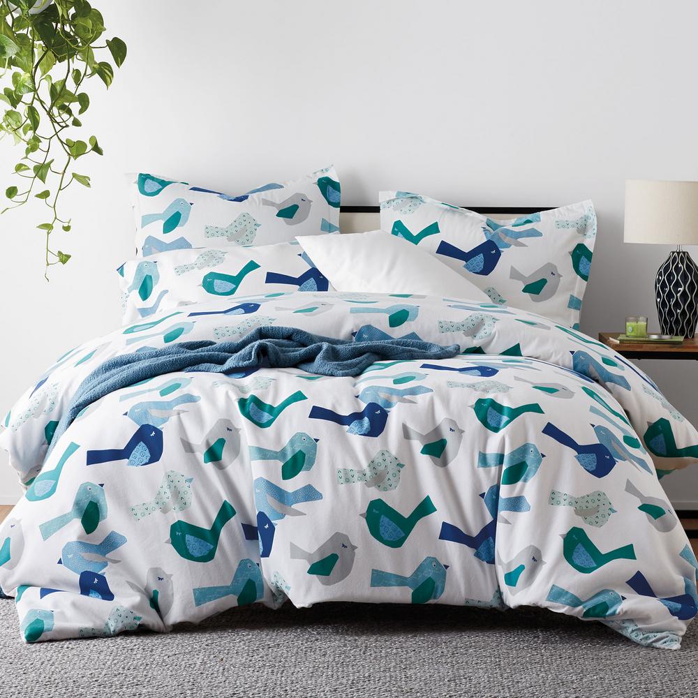 The Company Feathered Friends Flannel Queen Duvet Cover 50317d Feathered Friends Flannel Queen Duvet Cover