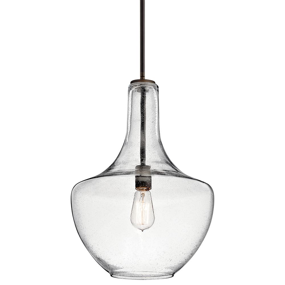 Kichler Everly 19 75 In 1 Light Olde Bronze Bell Pendant With Clear Glass 42046oz The Home Depot - Kichler Everly Pendant Light