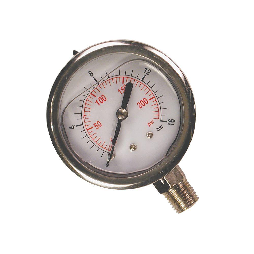 200 PSI Glycerin Filled Pressure Gauge 