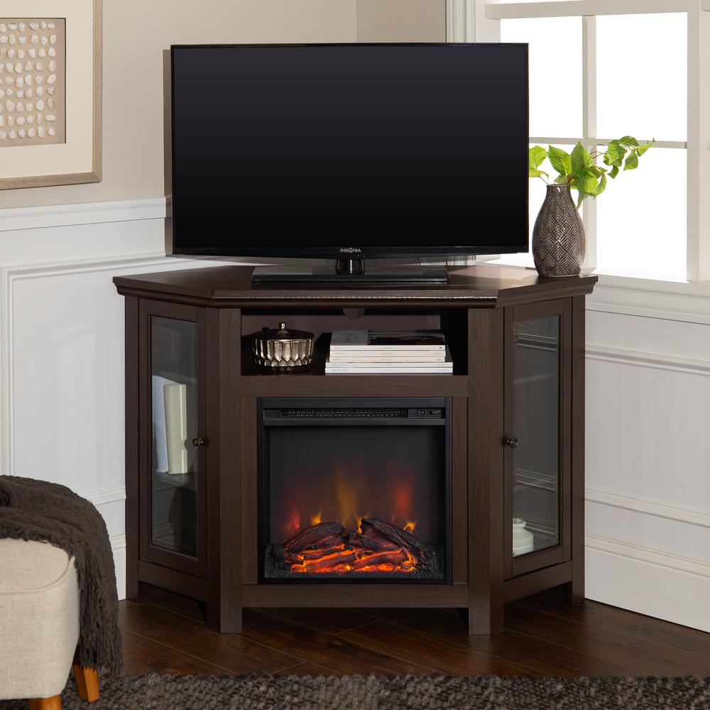Walker Edison Furniture Company Espresso Fire Place Entertainment Espresso Fire Place Entertainment Center By Walker Edison Furniture Company