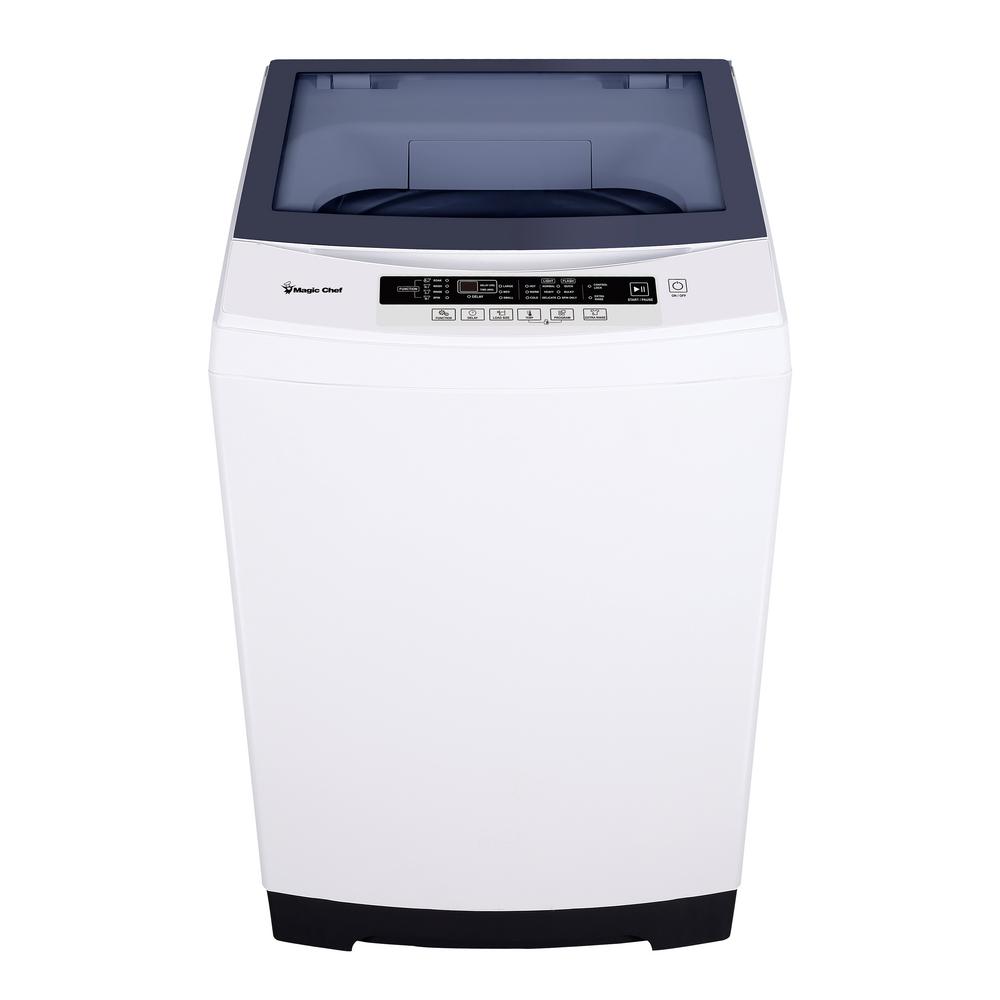 3.0 cu. ft. Compact Top Load Washer with Stainless Steel Drum in White