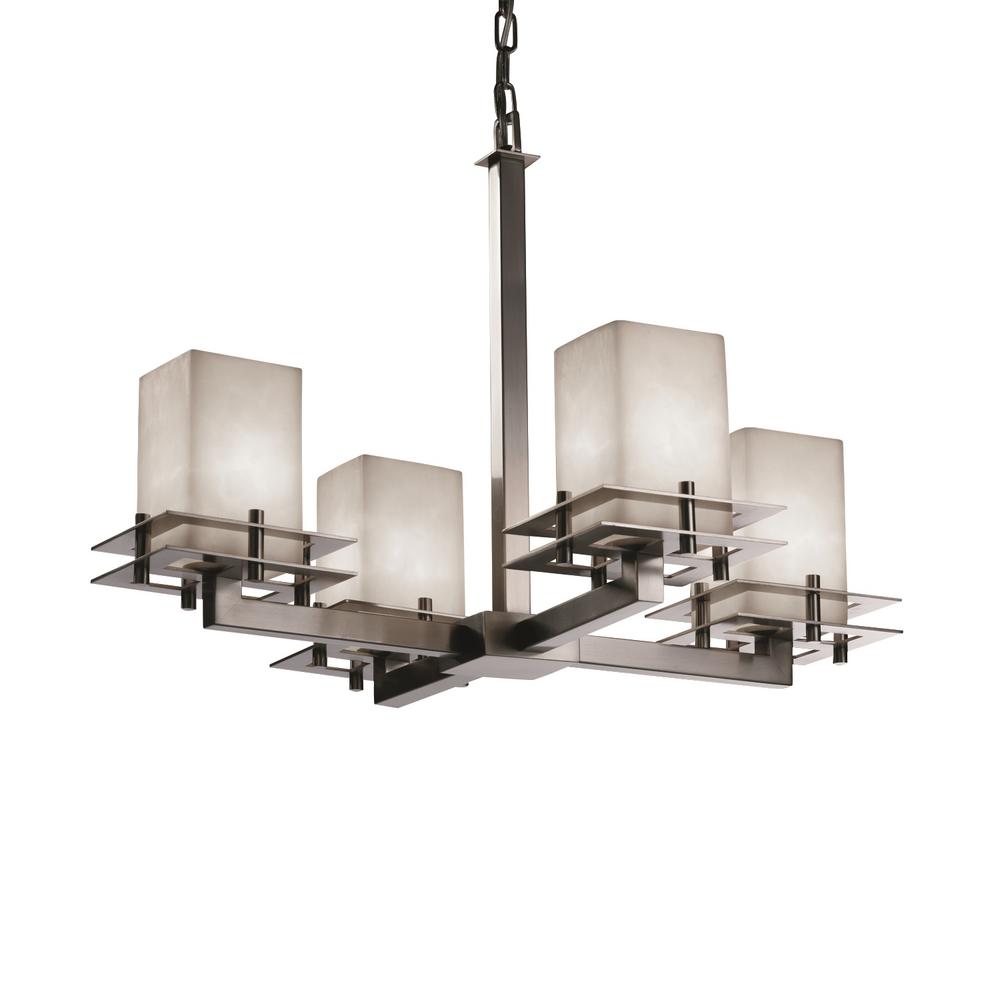 UPC 784689000109 product image for Justice Design Clouds Metropolis 4 Light Brushed Nickel Chandelier with Clouds S | upcitemdb.com