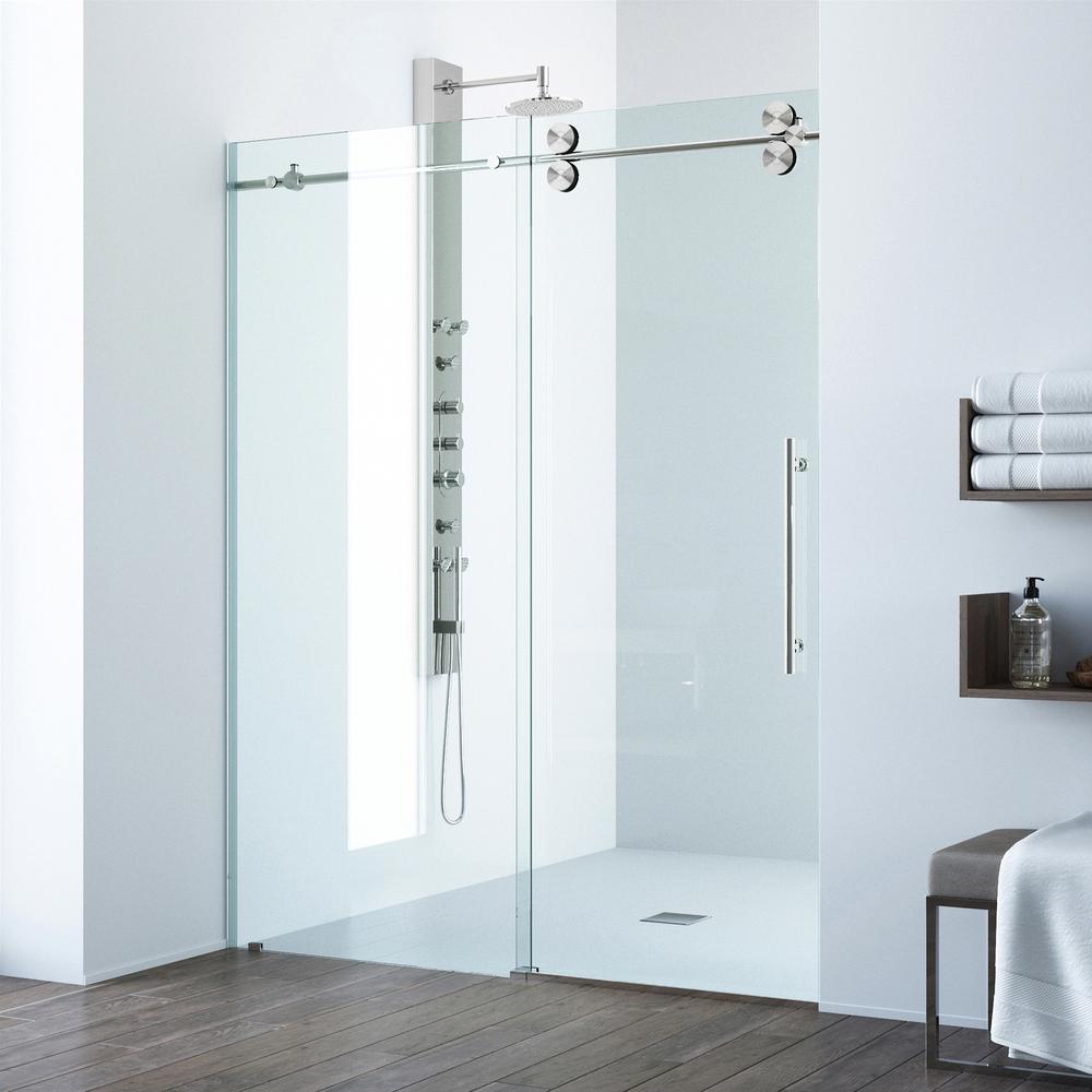 VIGO Elan 72 in. x 74 in. Frameless Sliding Shower Door in ...