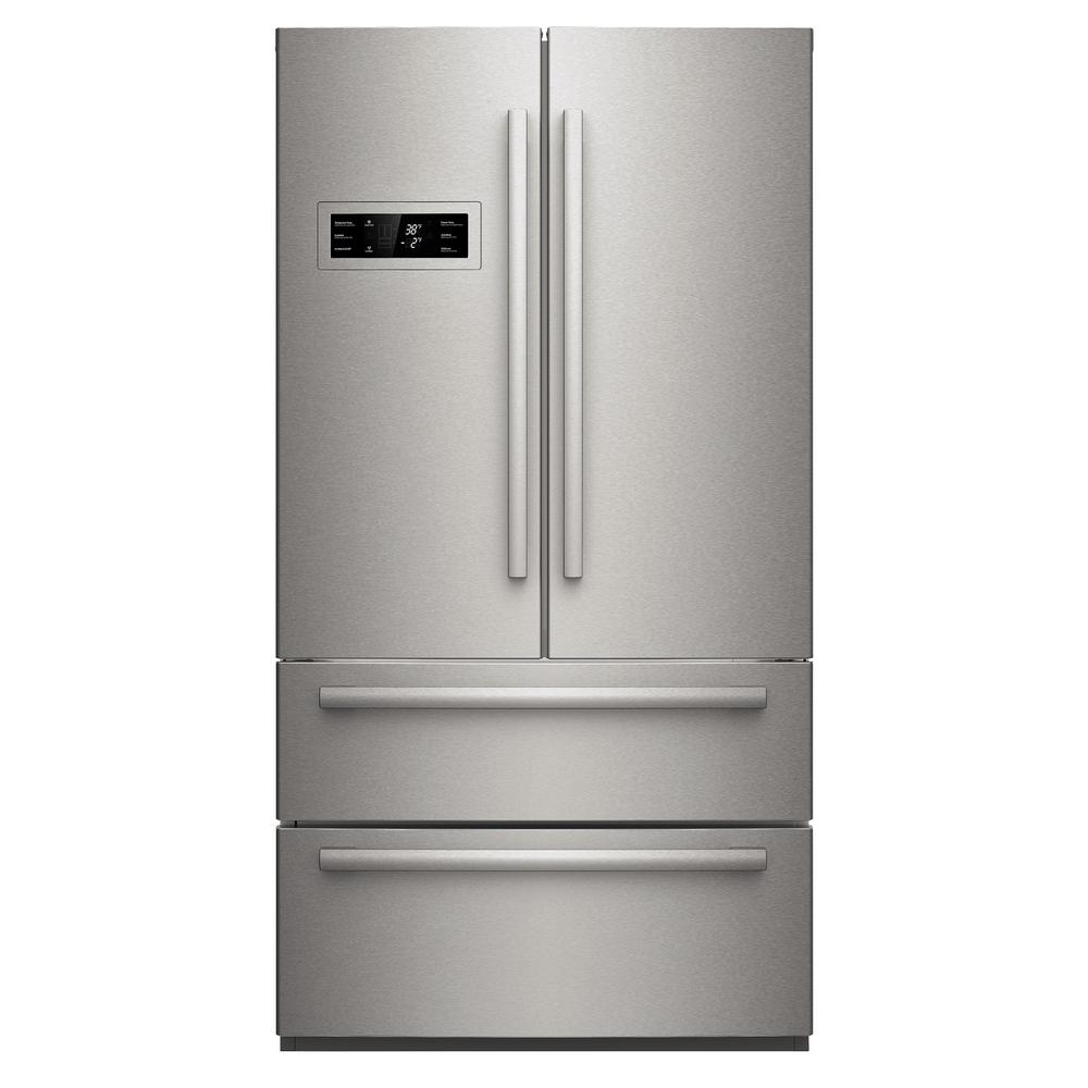 Bosch 800 Series 36 in. 20.7 cu. ft. French Door Refrigerator in Stainless Steel (Silver) with 2 Freezer Drawers,Counter Depth