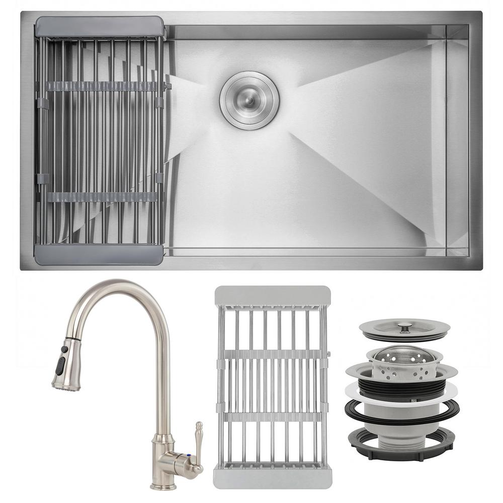 Akdy Handmade All In One Undermount Stainless Steel 33 X 22 Undermount Stainless Steel 33 In X 22
