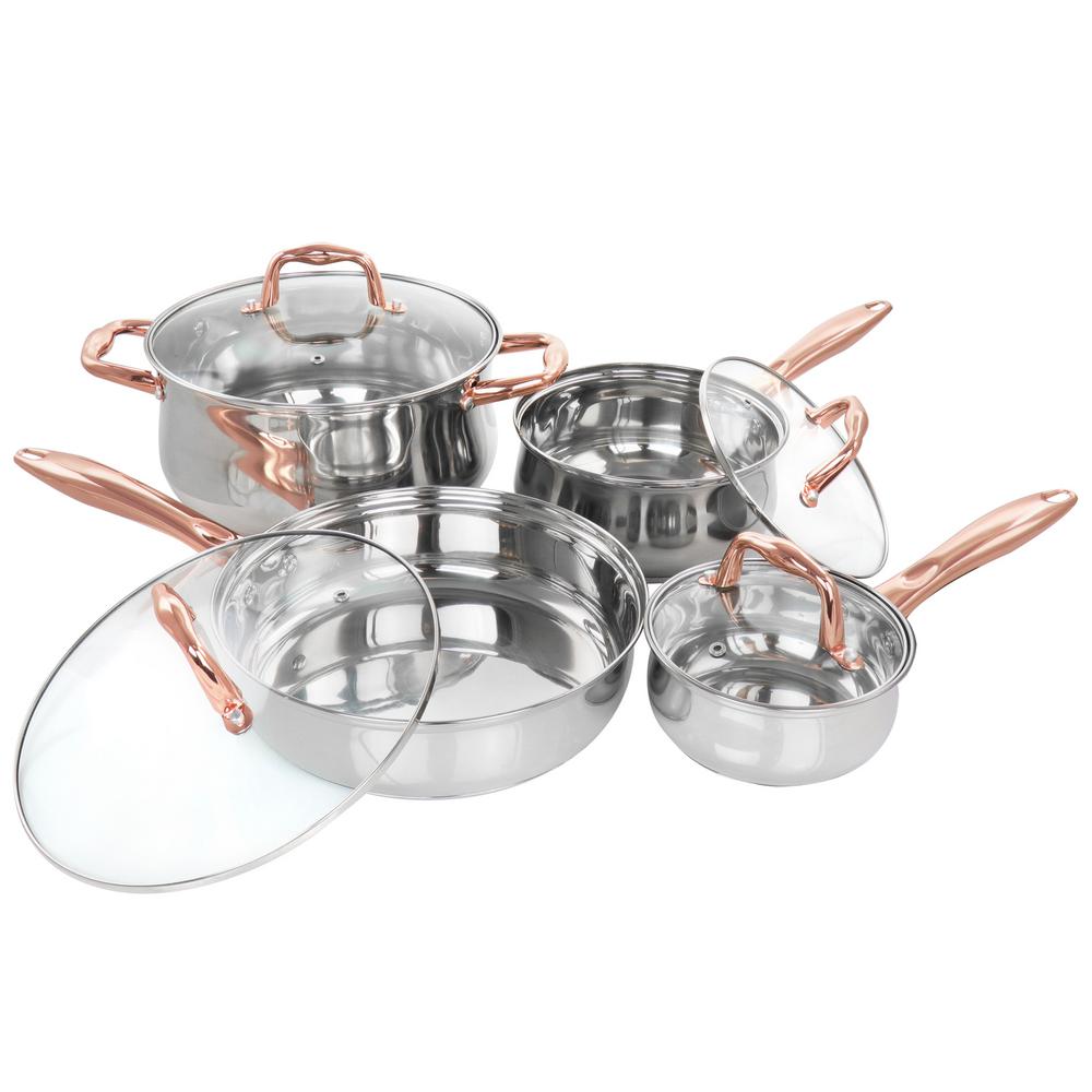 Oster Bransonville 8Piece Stainless Steel Cookware Set in Chrome and