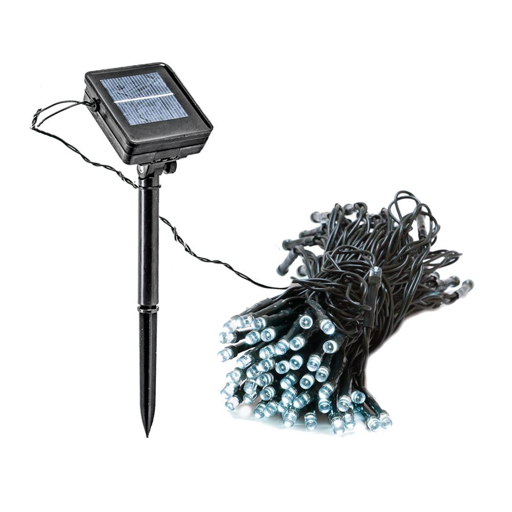 Rope And String Lights Solar Outdoor Lighting The 100 Light 39 Ft Solar Powered Integrated Led Blue Outdoor String Lights