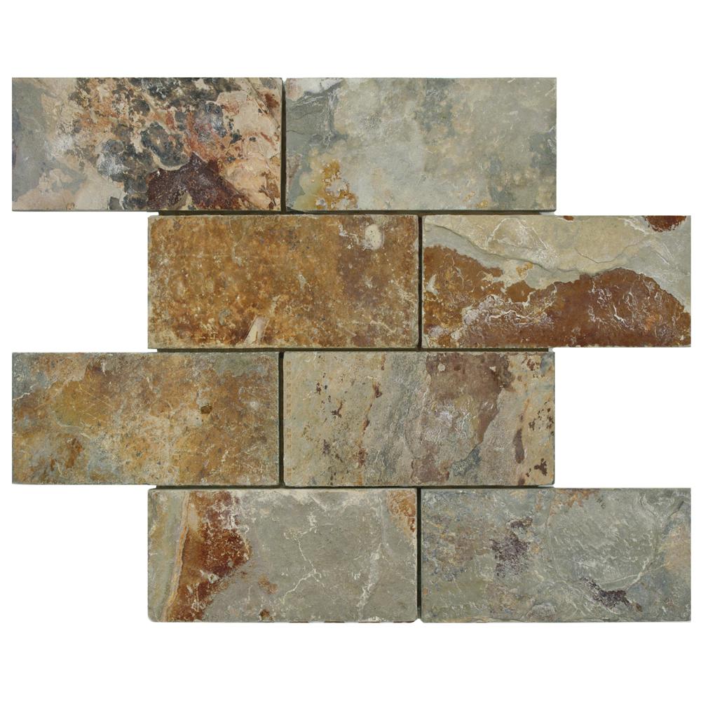 Tile Backsplashes The Home Depot Crag Subway Sunset 11 3 4 In X