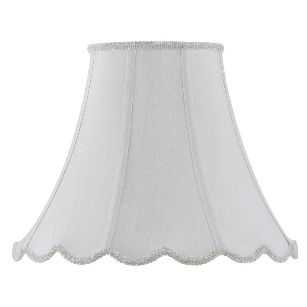 Cal Lighting 10 In White Fabric Vertical Piped Coolie Shade