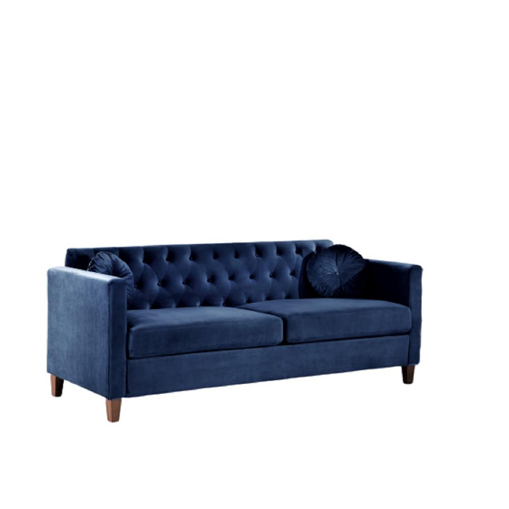 Lory Velvet Kitts Classic Dark Blue Chesterfield Sofa