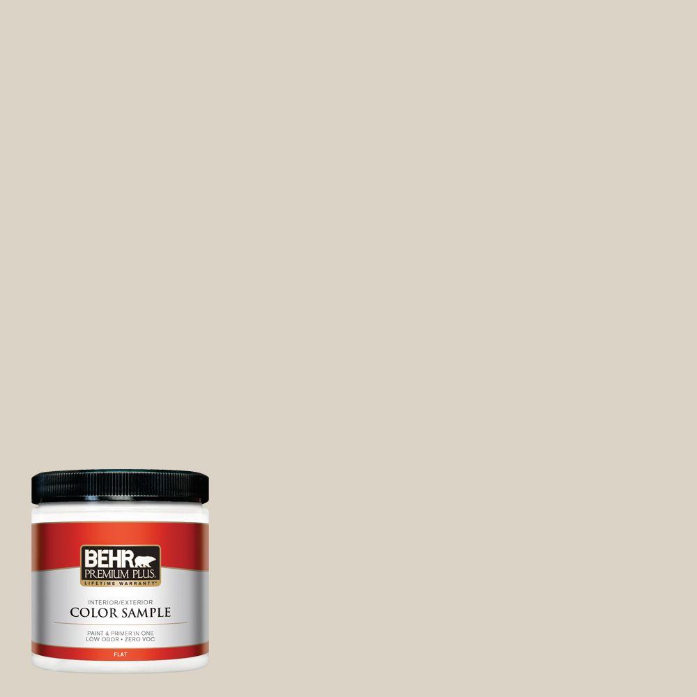 Behr Premium Plus 8 Oz 730c 2 Sandstone Cove Flat Interior Exterior Paint And Primer In One Sample