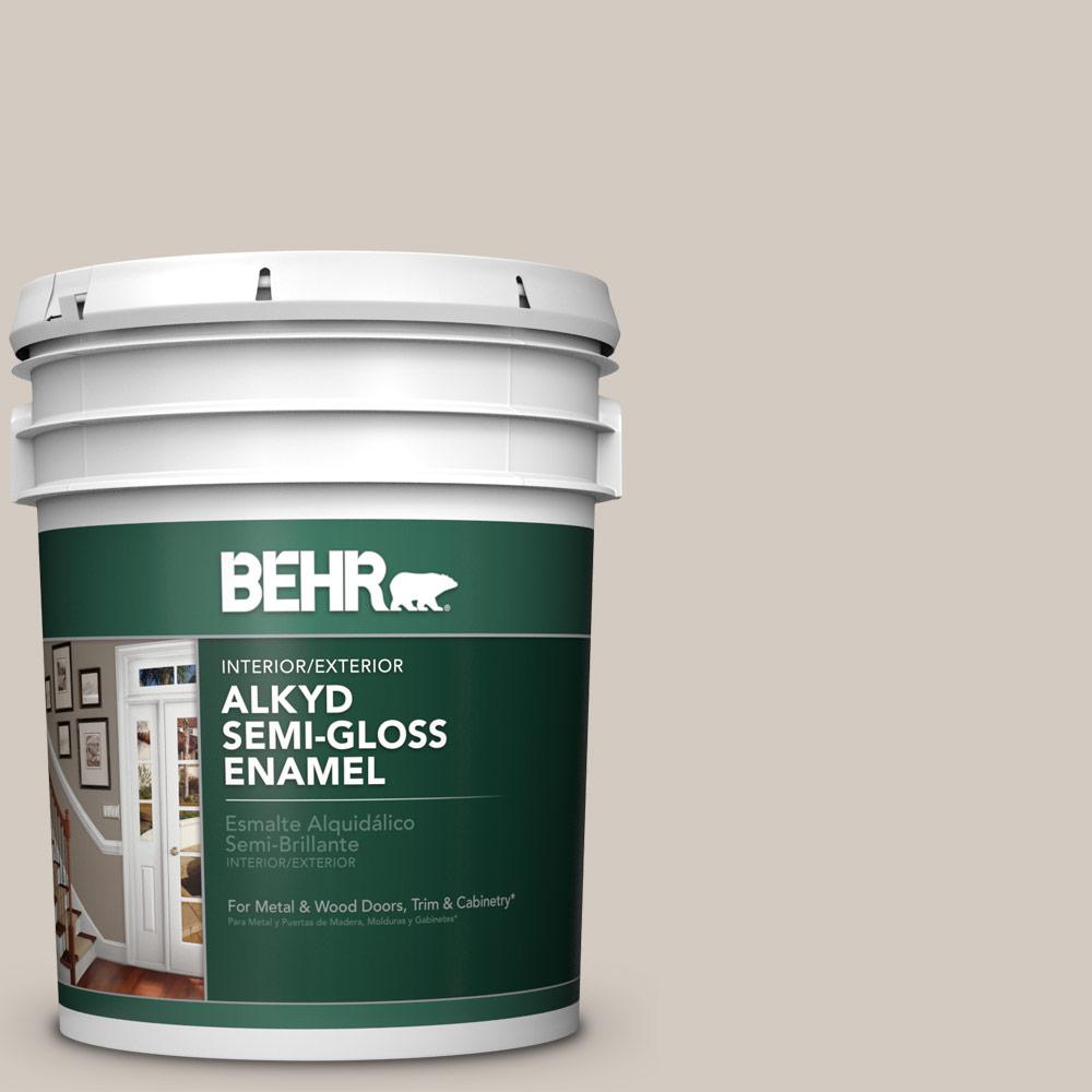 BEHR 5 gal. N3202 Toasty Gray SemiGloss Enamel Alkyd Interior