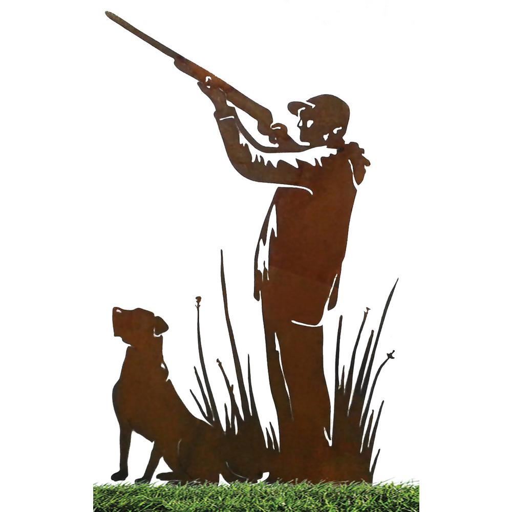 Metal Rustic Rust Hunting Dog Wall Art, 30 Inch Tall, Brownish Red