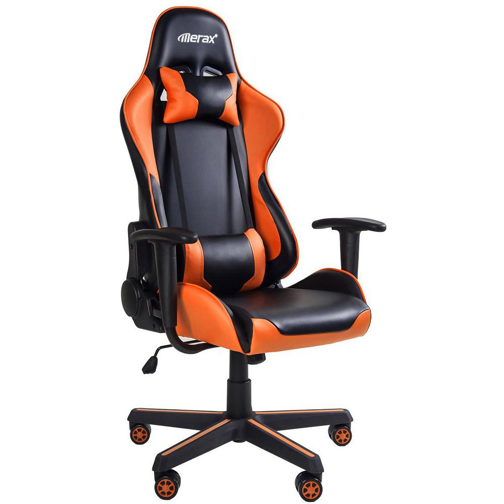90 Days Warranty Office Chairs Home Furniture The Orange High Back Gaming Chair With Lumbar Support And Headrest