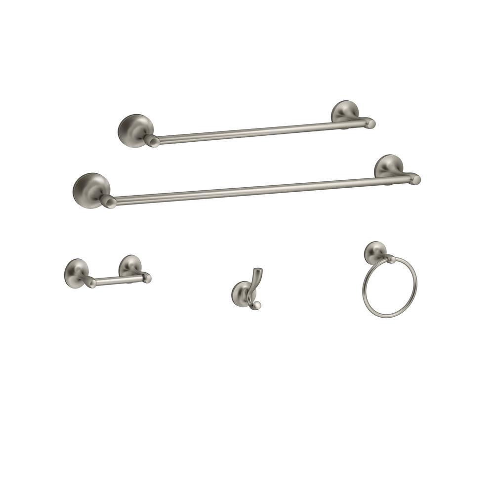 KOHLER Willamette 5Piece Bathroom Hardware Set in Vibrant Brushed