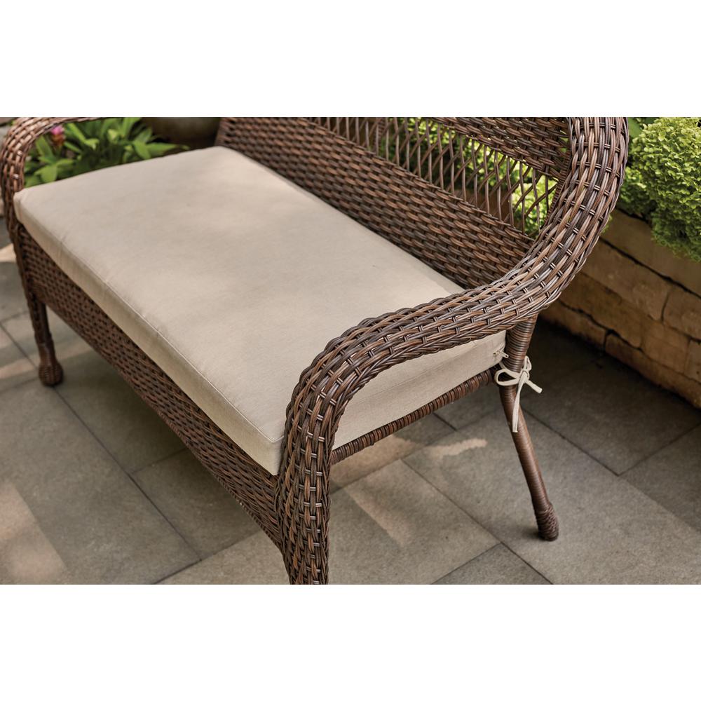 Hampton Bay Mix And Match Brown Wicker Outdoor Stack Loveseat With Beige Cushion 65 51686b 3a The Home Depot