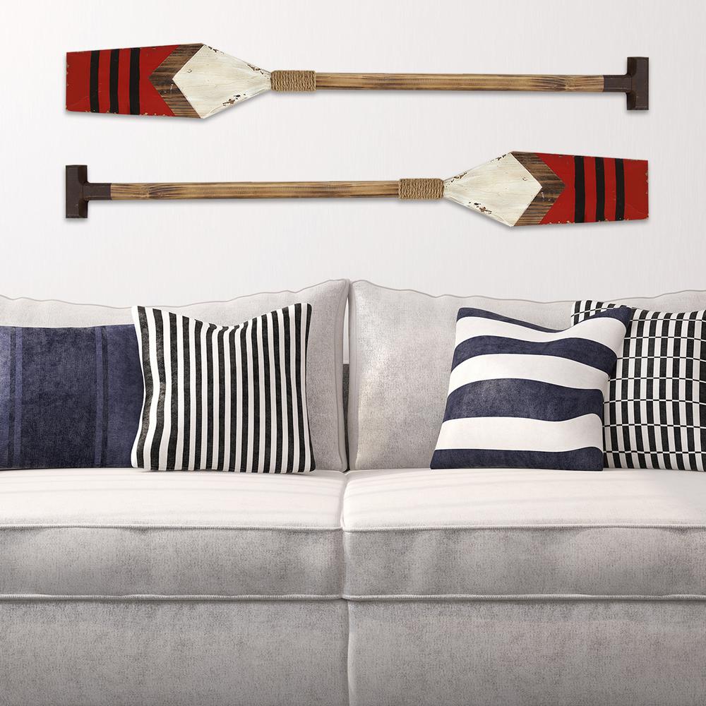 Stratton Home Decor Red Wooden Nautical Oar Wall Art S07724 The Stratton Home Decor Red Wooden Nautical Oar Wall Art S07724 The Depot