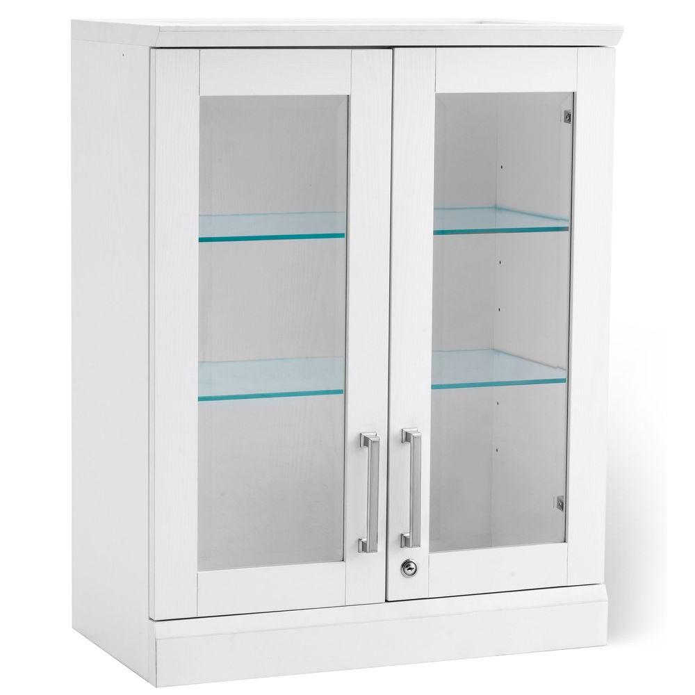 NewAge Products Home Bar White Short Wall Display Cabinet by NewAge Products