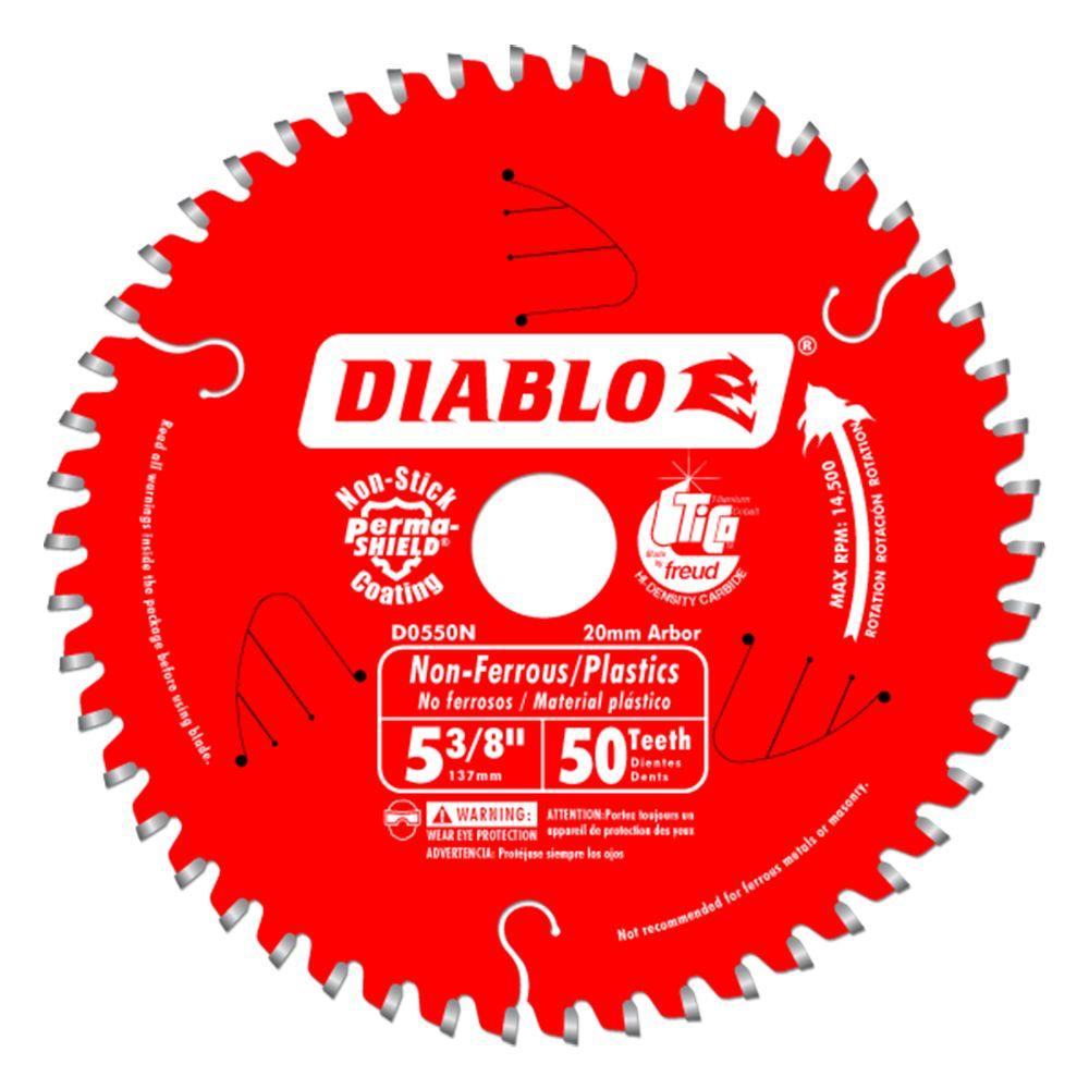 Diablo 5-3/8 in. x 50-Tooth x 20 mm Arbor Non-Ferrous Metal/Plastic ...