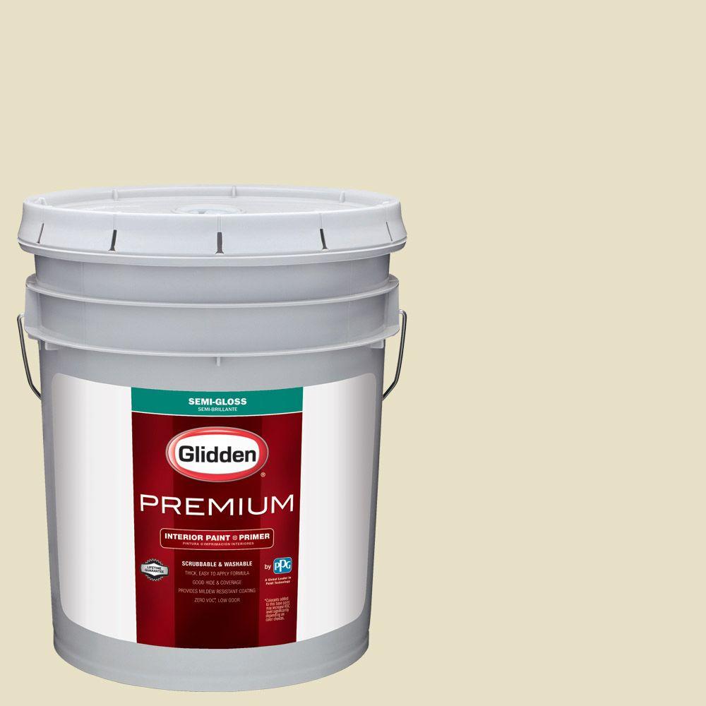Glidden Premium 5 gal. HDGG09 Chardonnay White SemiGloss Interior