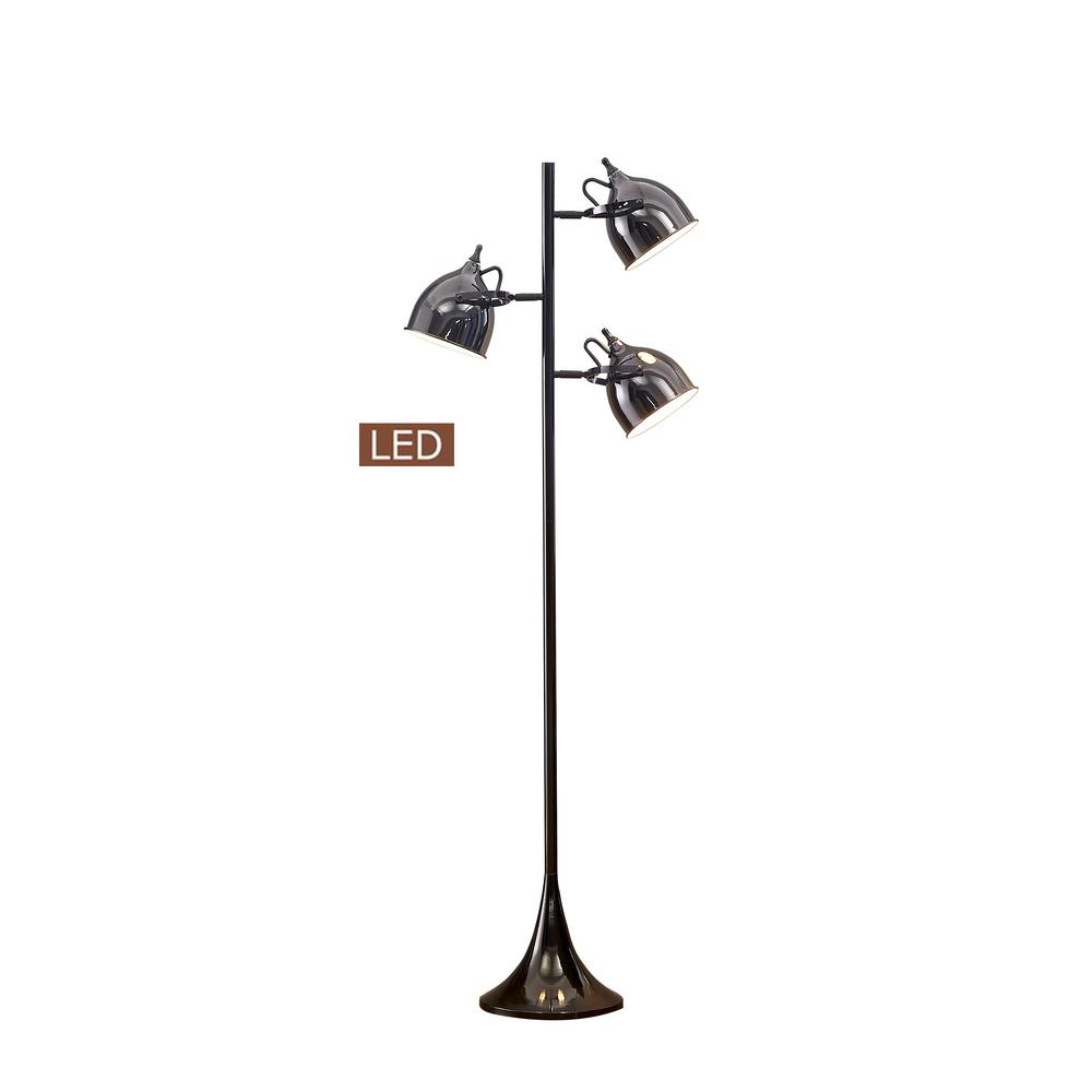 Artiva Caprice 64 In Jet Black Chrome Led Tree Floor Lamp Jet Black Chrome Led Tree Floor Lamp