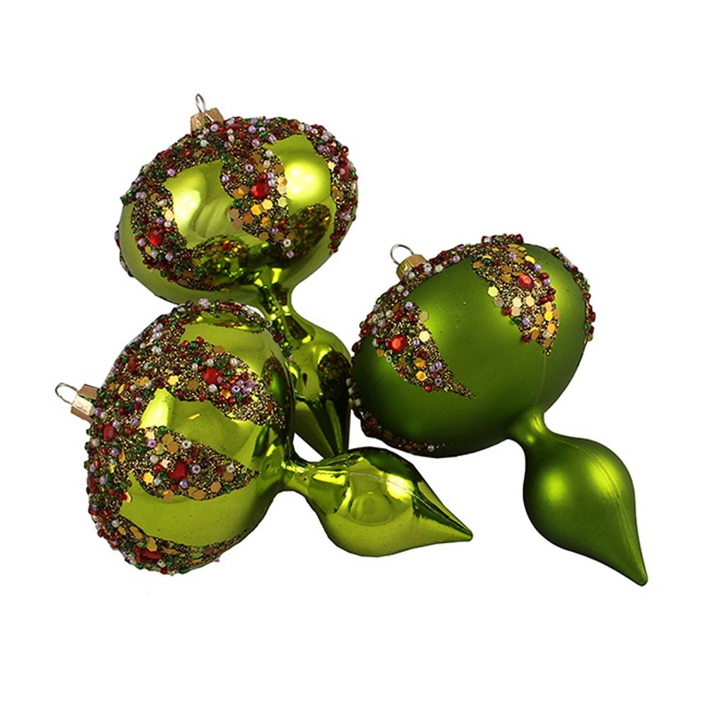 Green Finial Christmas Tree Decorations Accessories