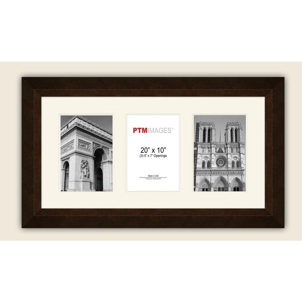 3 Opening Horizontal 5 In X 7 White Matted Bronze Photo Collage Frame