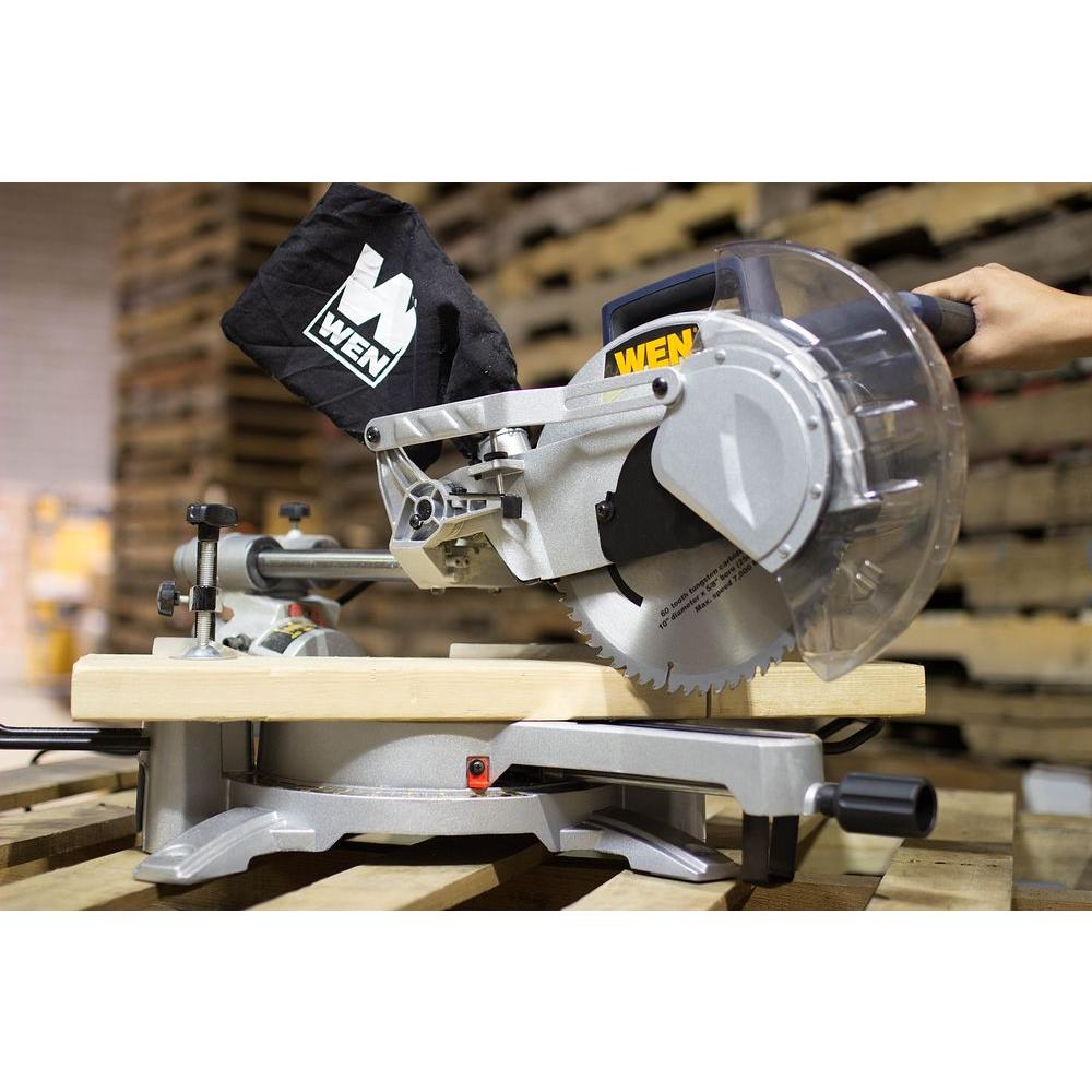WEN Sliding Compound Miter Saw 15-Amp 10" Compact Lightweight Corded