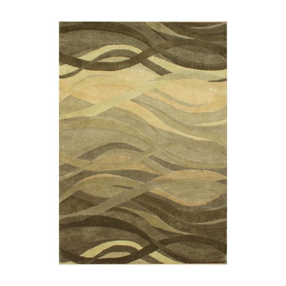Green 8 ft. x 10 ft. Handmade Area Rug260738x10 The Home Depot