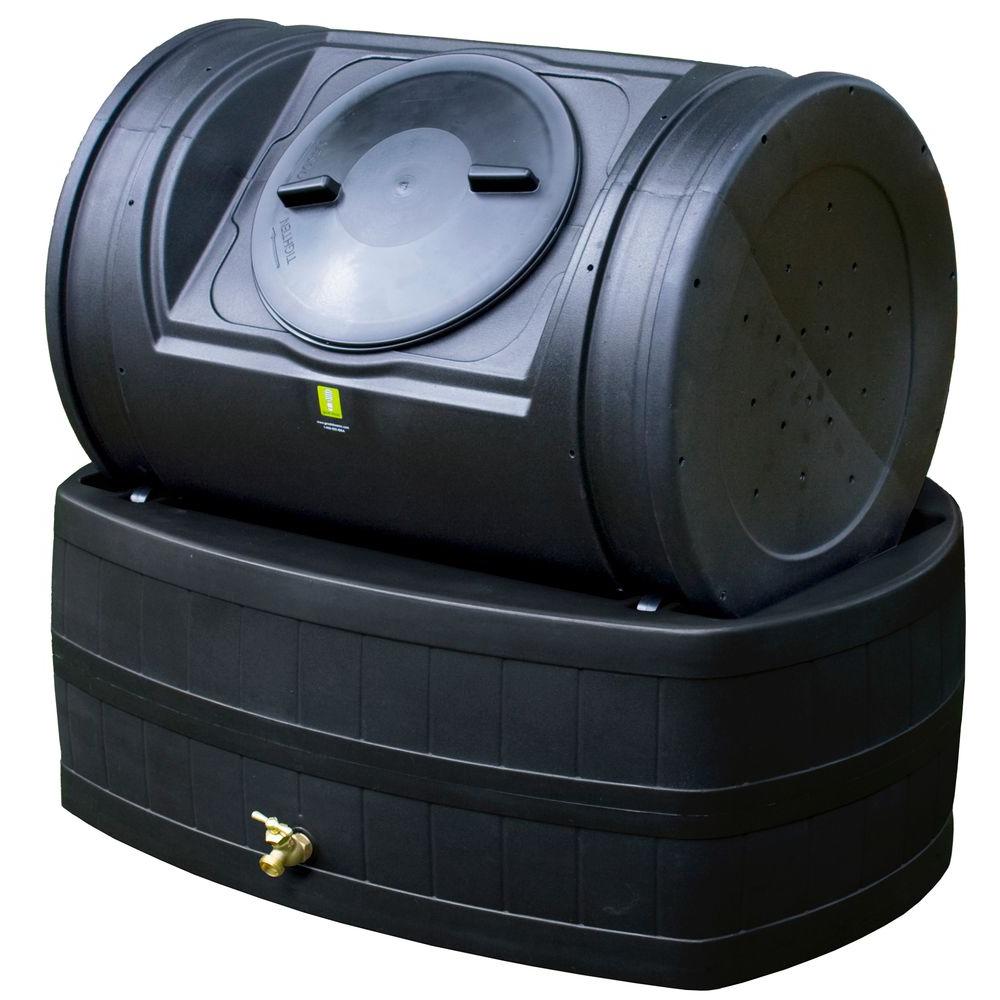 Good Ideas 7 cu. ft. Compost Tumbler with 47 gal. Rain Barrel Base in