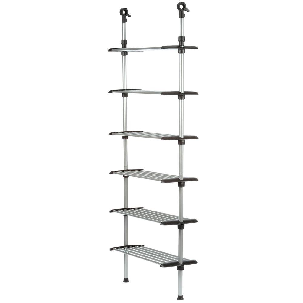 Whitmor Supreme Garment Closet Collection 10 In D X 25 5 In W X 61 In H 6 Shelf Metal Closet System 6779 4466 The Home Depot