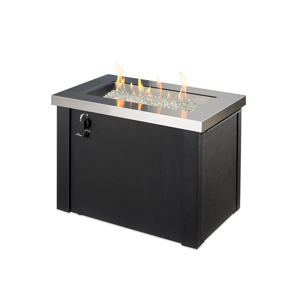 Fire Pit The Home Depot Providence 30 In X 23 Rectangular Stainless Steel Natural Gas