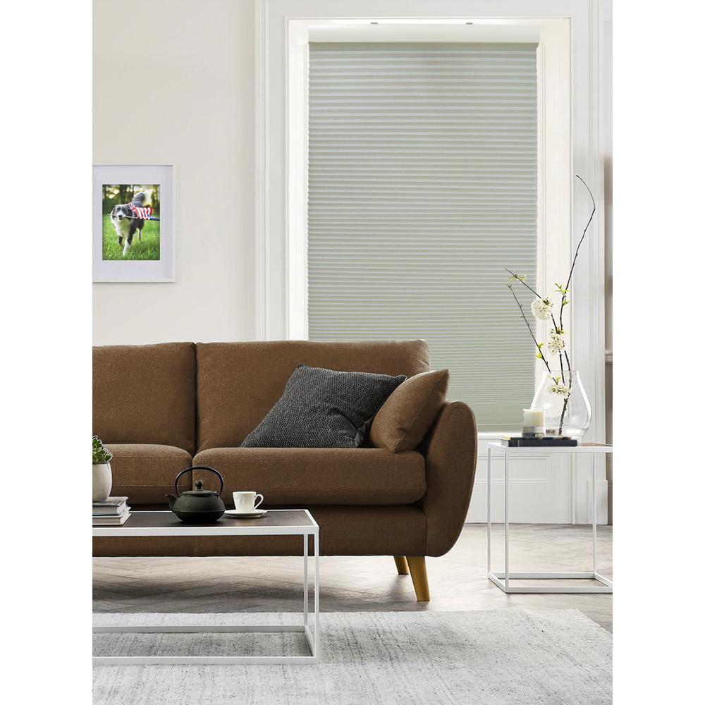 Radiance CuttoSize Slate Gray Cordless Light Filtering Fabric Cellular Shade 39 in. W x 72 in