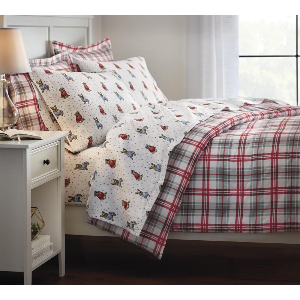 Stylewell 3 Piece Full Queen Flannel Comforter Set In Raindrop And