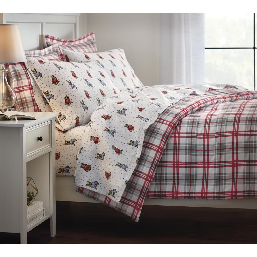 Stylewell 3 Piece King Flannel Comforter Set In Cardinal Red And