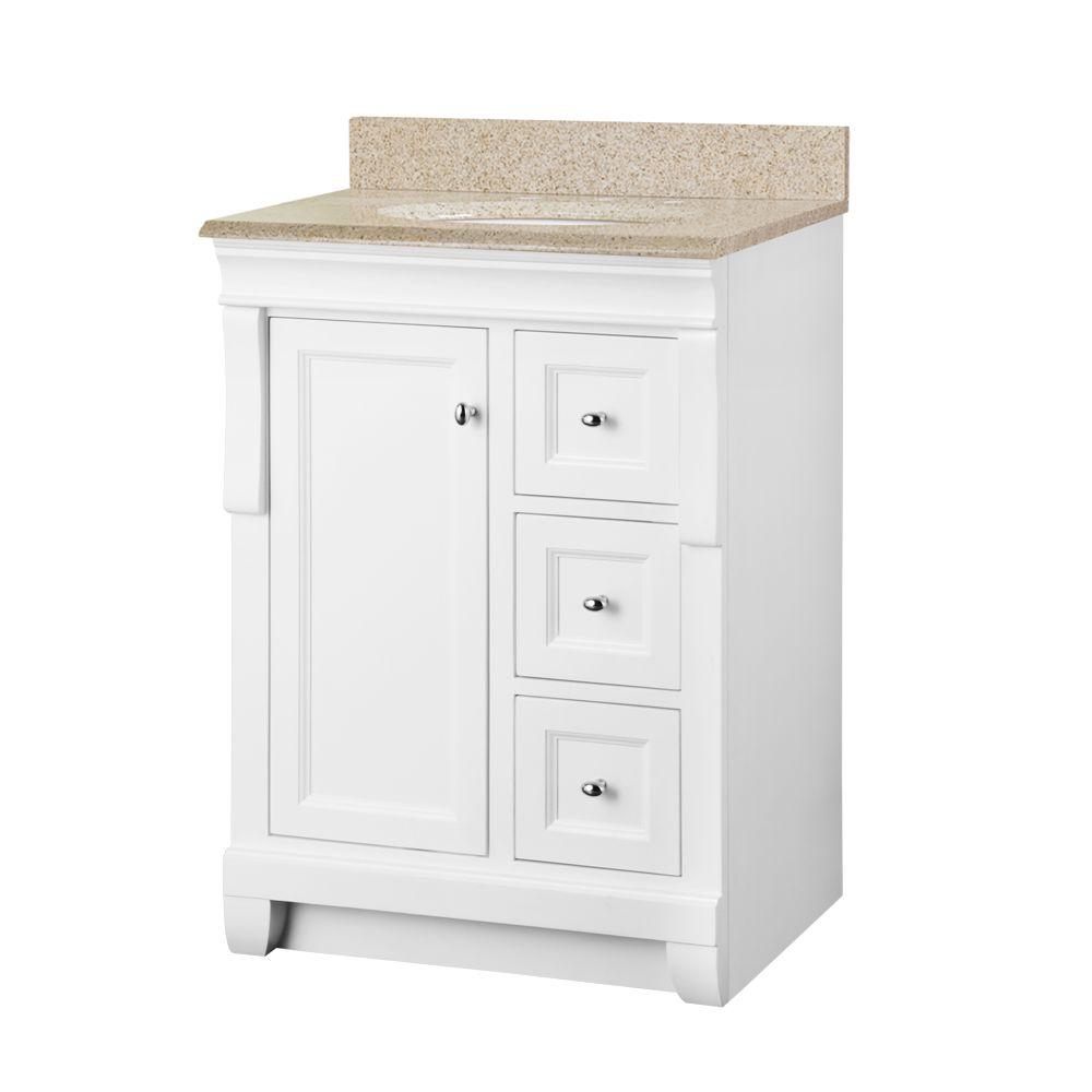 Foremost Naples 25 in. x 19 in. Vanity in White and Granite Top in