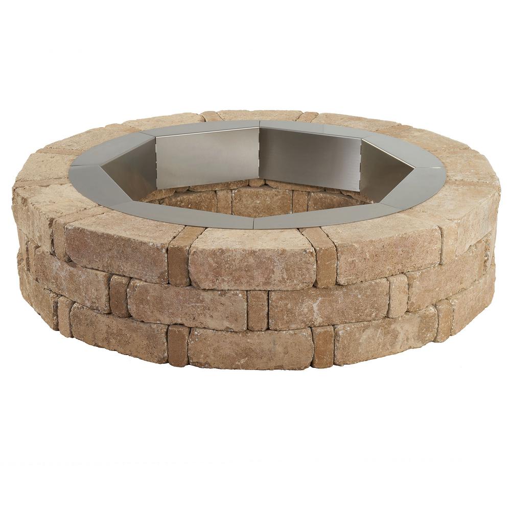 Pavestone RumbleStone 46 in. x 10.5 in. Round Concrete Fire Pit Kit No