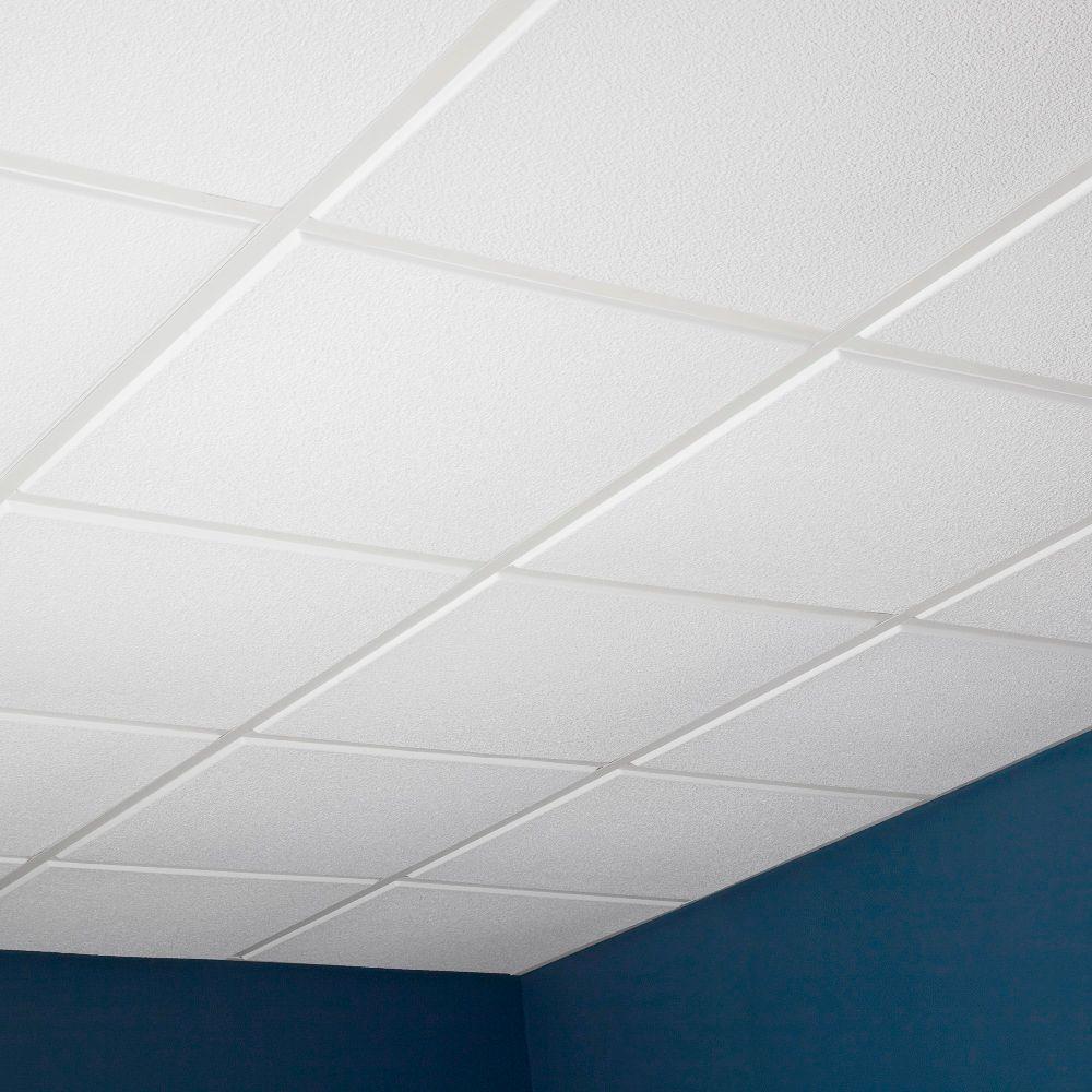 Genesis 2 Ft X 2 Ft Stucco Pro Revealed Edge Lay In Ceiling Tile