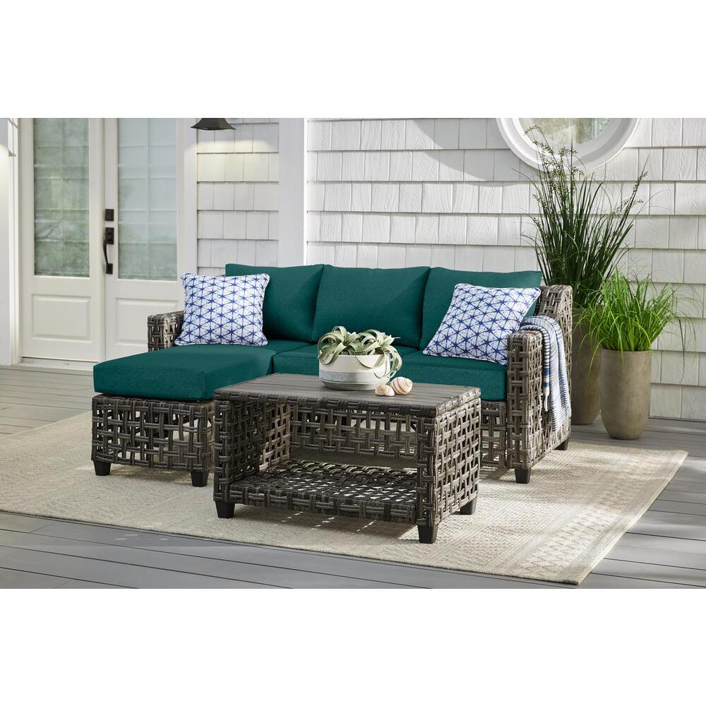 Hampton Bay Rock Cliff 6-Piece Brown Wicker Outdoor Patio Sectional ...